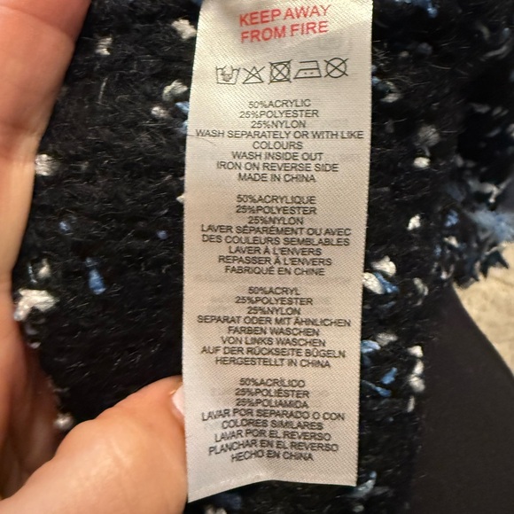 Anthropologie Black and Blue Textured Cardigan - Picture 4 of 6